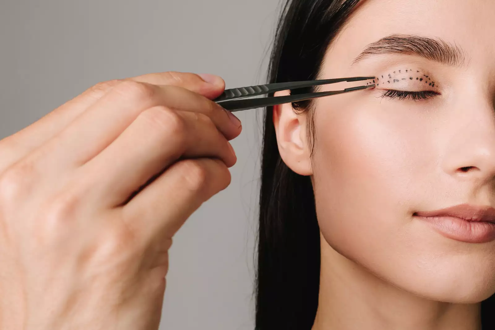 beautiful young latina woman with surgical markings on her eyelid beautiful young latina woman with surgical markings on her eyelid